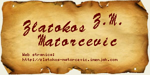 Zlatokos Matorčević vizit kartica
